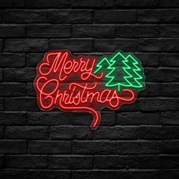 Merry Christmas LED Neon Sign (USB-Powered, Dimmable, 45cm x 23cm)