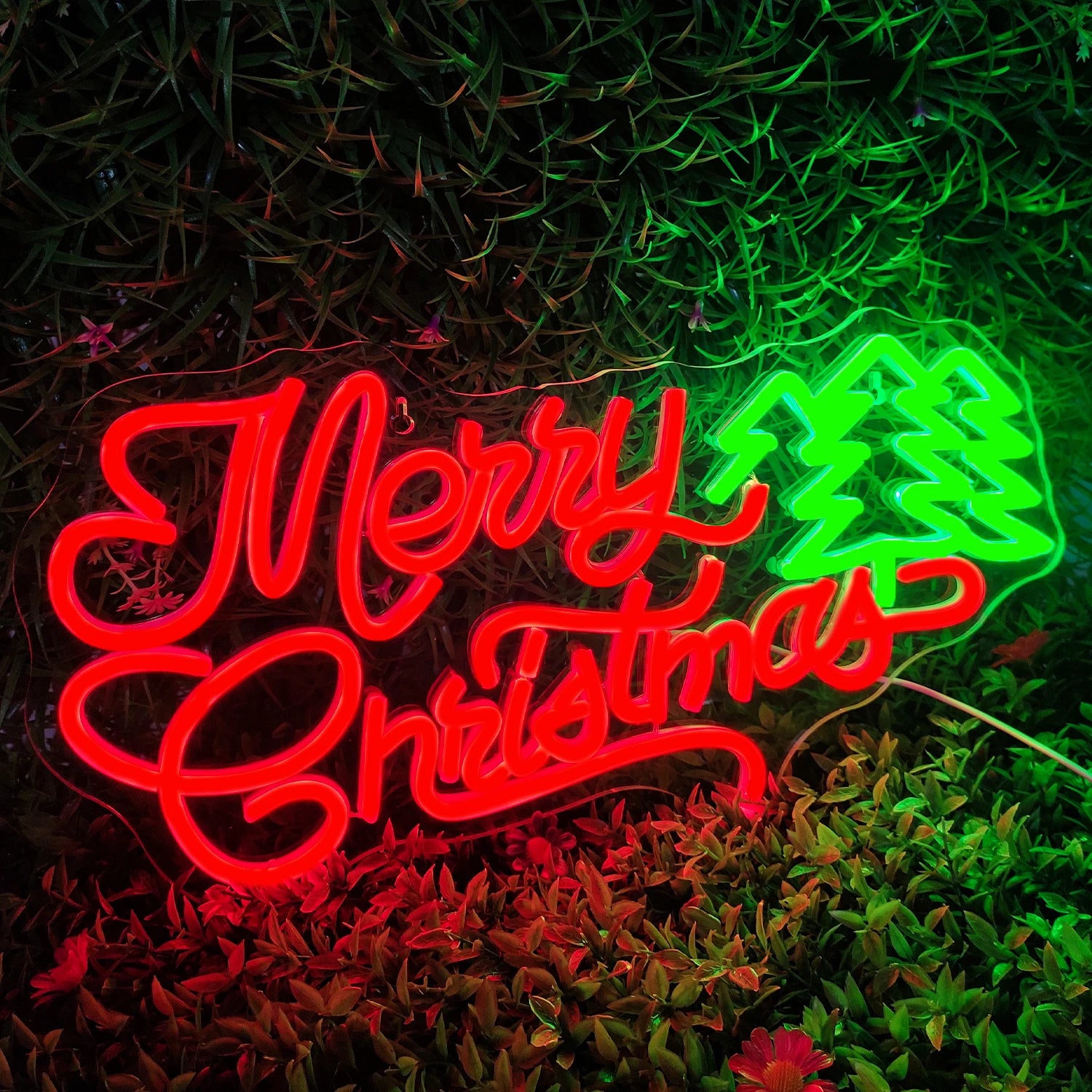Merry Christmas LED Neon Sign (USB-Powered, Dimmable, 45cm x 23cm)