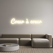 Enseigne LED néon personnalisée : Coeur à coeur