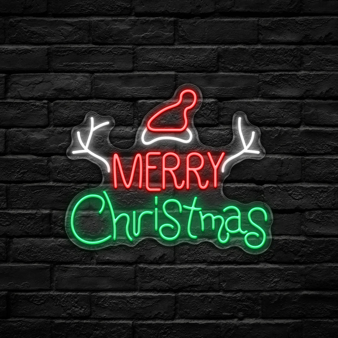 "Merry Christmas" LED Neon sign (USB-Powered, Dimmable, 42cm x 27cm)