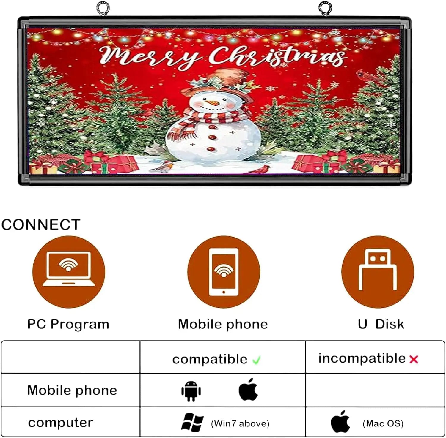 Outdoor LED Programmable Display Sign 103 × 45 cm (Full Colour, Wi-Fi, Graphics)