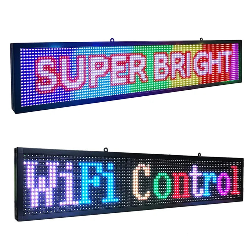 LED Programmable Display Sign 100 × 20 cm (Full Colour, Wi‑Fi, Outdoor IP45)