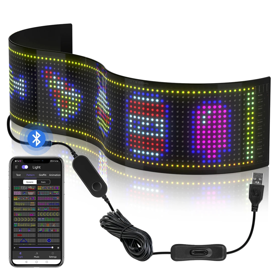 Flex Led Matrix Flexible LED Matrix Display | RGB, App Control, IP66 USB – Neonific.co.uk