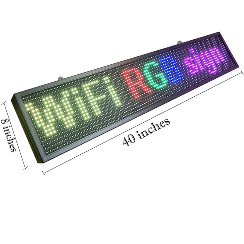 LED Programmable Display Sign 100 × 20 cm (Full Colour, Wi‑Fi, Outdoor IP45)
