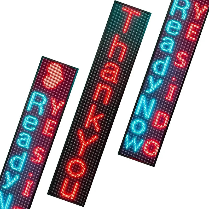 Scrolling LED Sign 195 × 35 cm – Full Colour, Wi-Fi Programmable, Outdoor