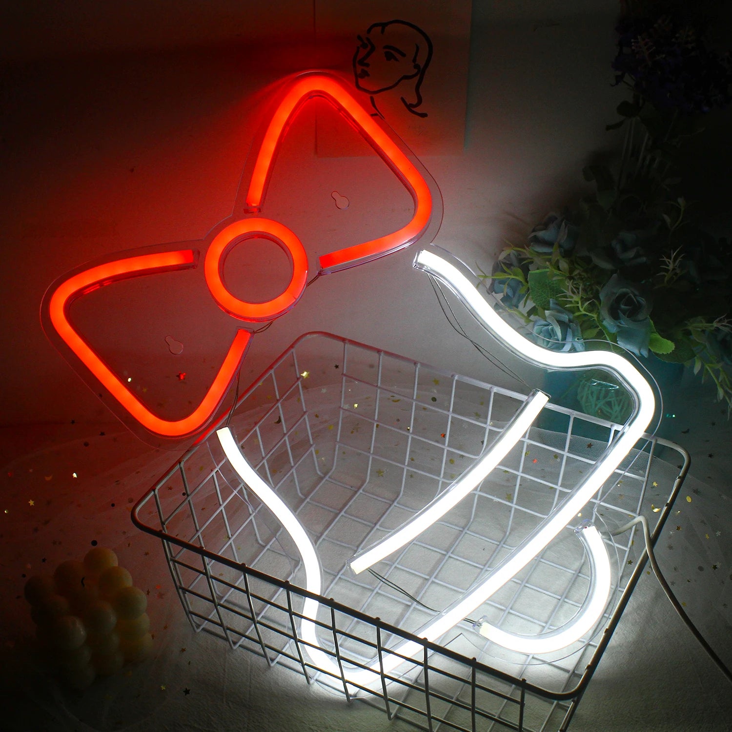 Jingle Bell LED Neon Sign (USB Powered, Dimmable)
