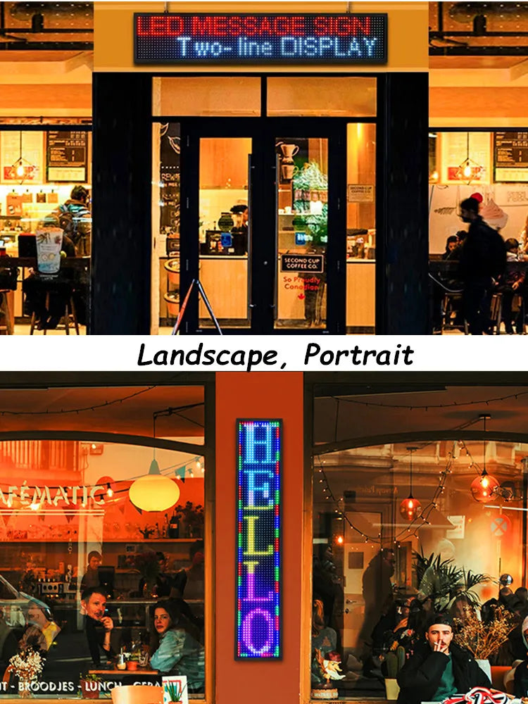LED Programmable Display Sign 100 × 20 cm (Full Colour, Wi‑Fi, Outdoor IP45)