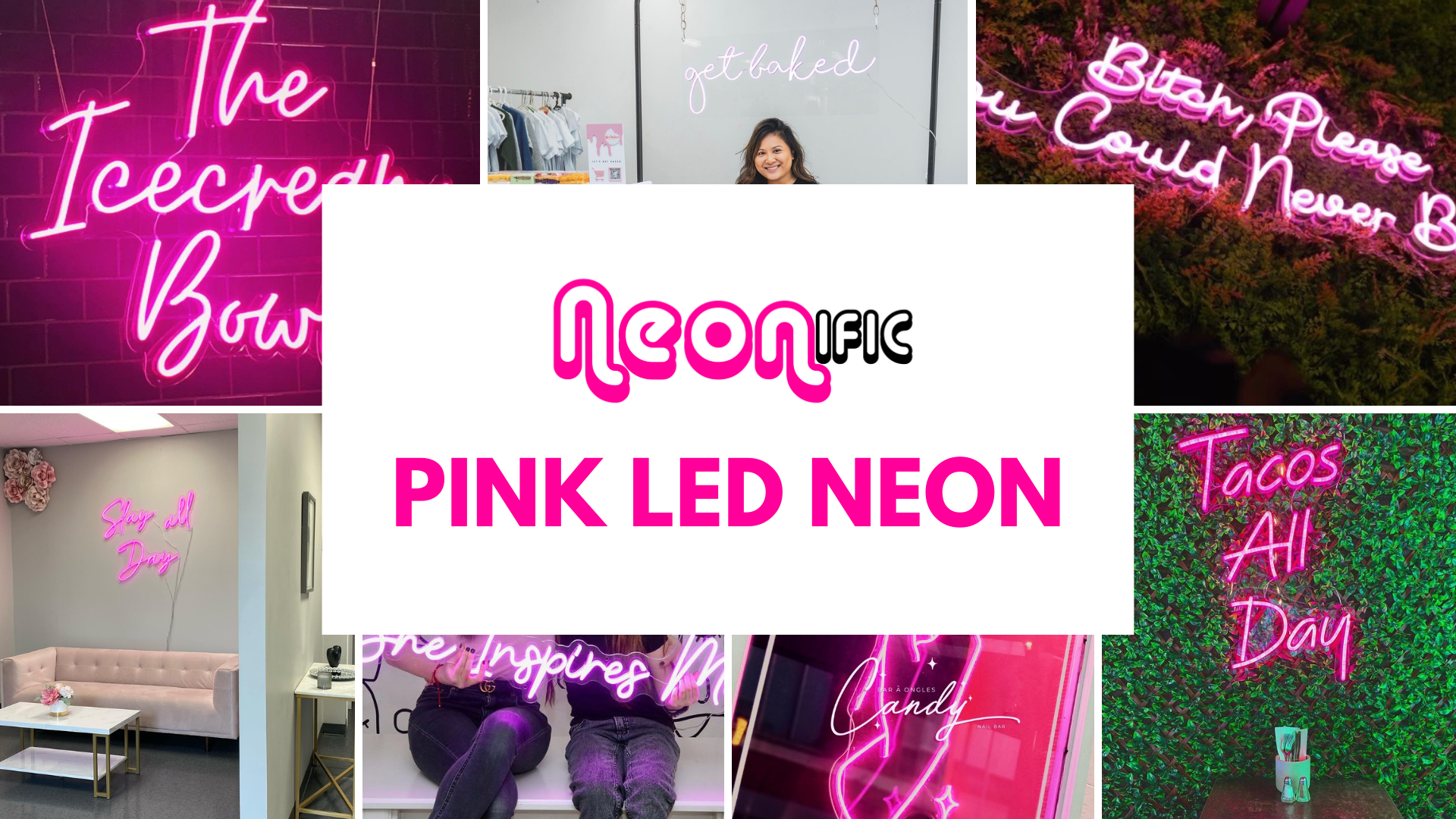 cover image for pink led neon sign youtube video