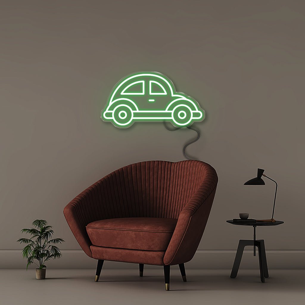 Beetle Car - Neonific - LED Neon Signs - 18" (46cm) - Green