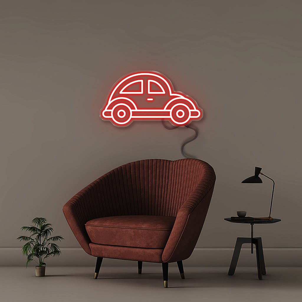 Beetle Car - Neonific - LED Neon Signs - 18" (46cm) - Red
