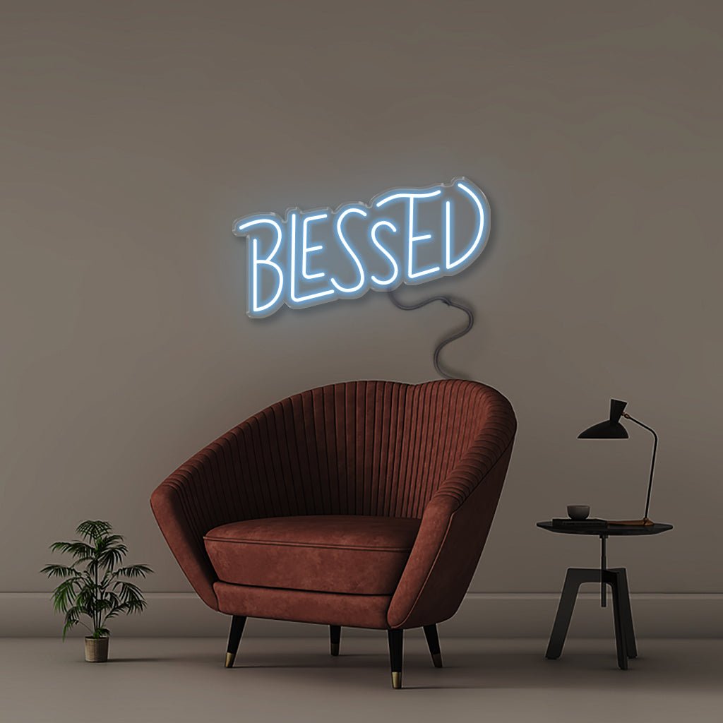Blessed 2 - Neonific - LED Neon Signs - 18" (46cm) - Light Blue