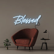 Blessed - Neonific - LED Neon Signs - 18" (46cm) - Light Blue
