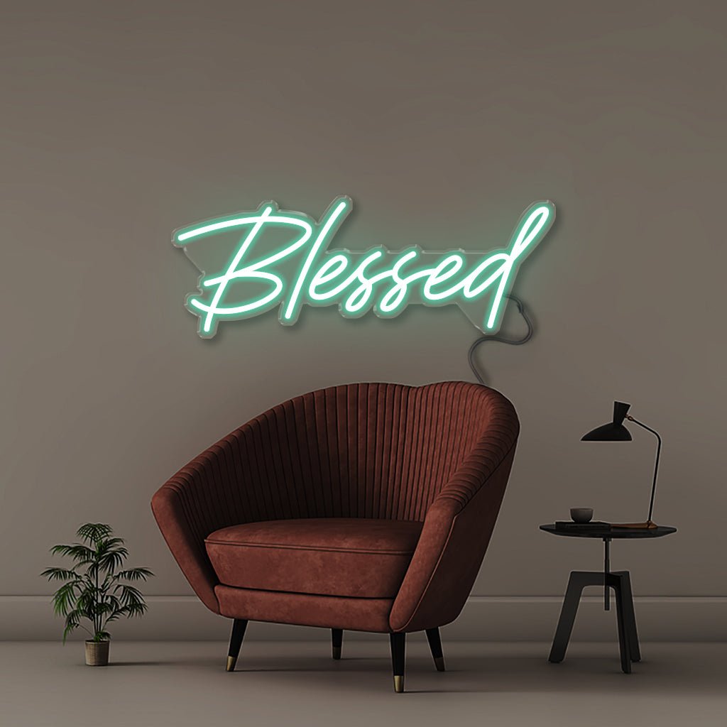 Blessed - Neonific - LED Neon Signs - 18" (46cm) - Sea Foam