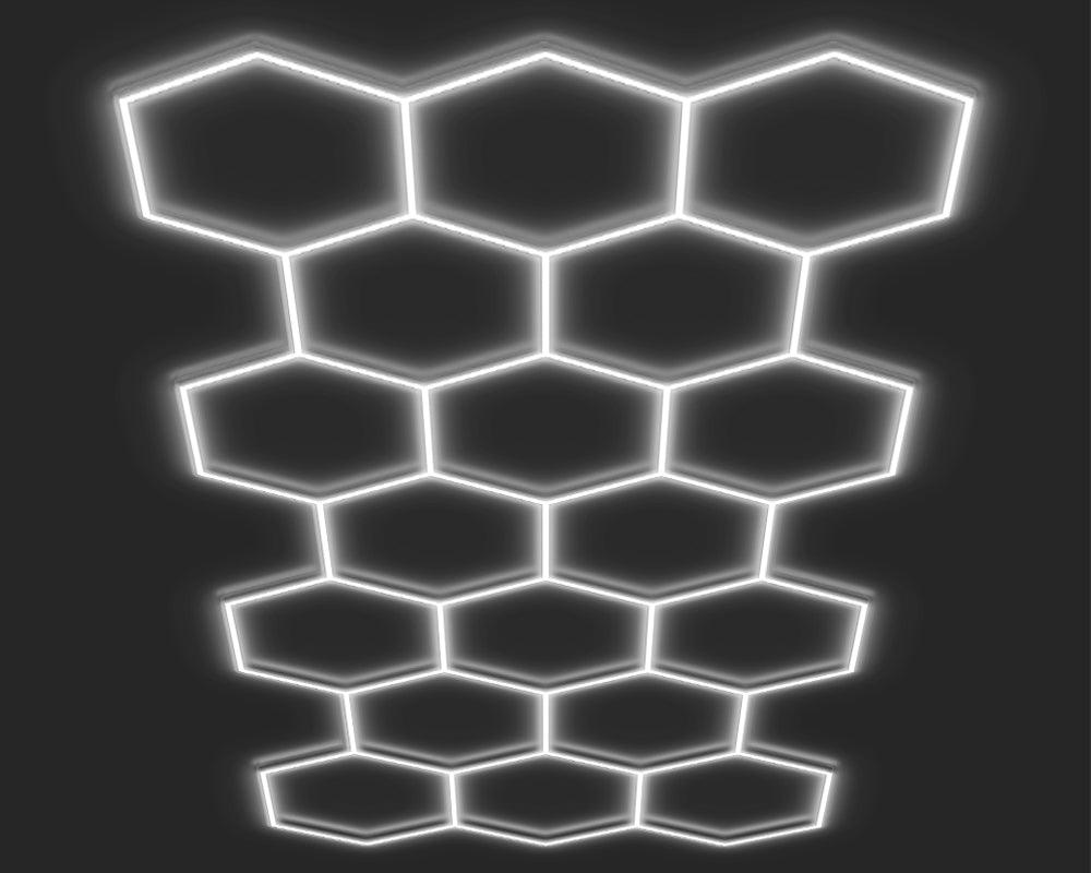 Hexagonal Lights - Neonific - LED Neon Signs - Cool White - 18 Hexagons