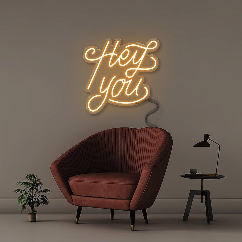 Hey You! - Neonific - LED Neon Signs - 18" (46cm) - Orange