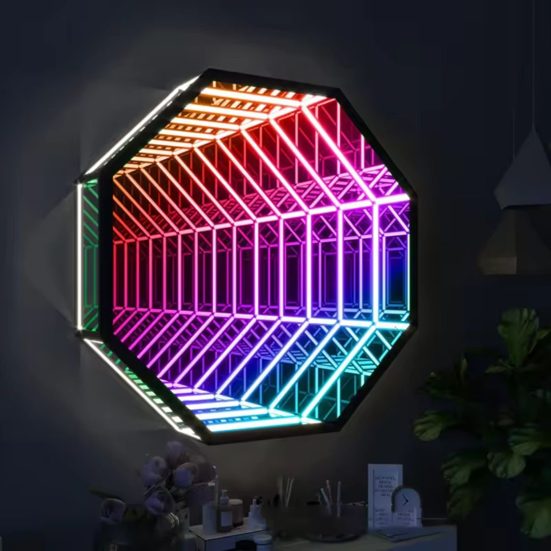 Infinity Mirror Octagonal - Neonific - LED Neon Signs - 12" (30cm) - RGB Color Changing