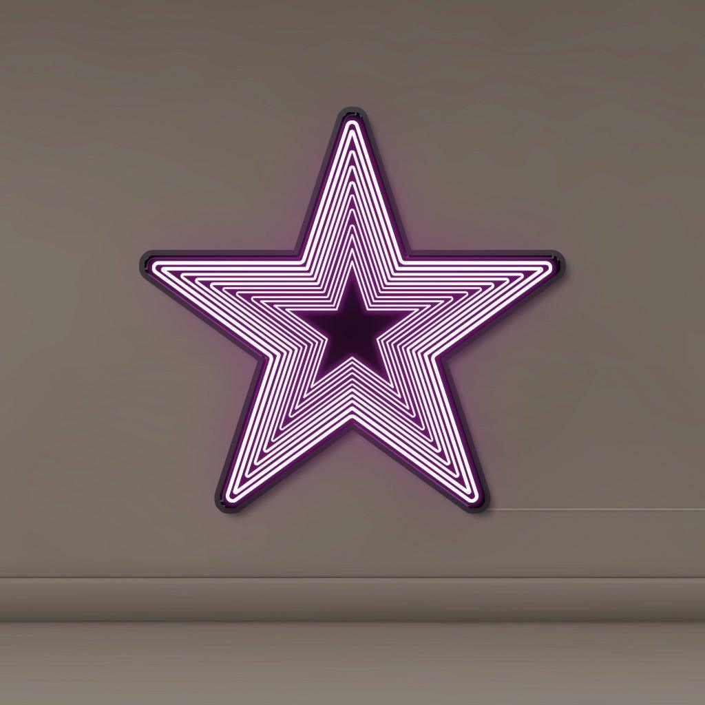 Infinity Mirror Star - Neonific - LED Neon Signs - 24" (61cm) - Purple