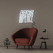 Love And Peace - Neonific - LED Neon Signs - 50 CM - Blue