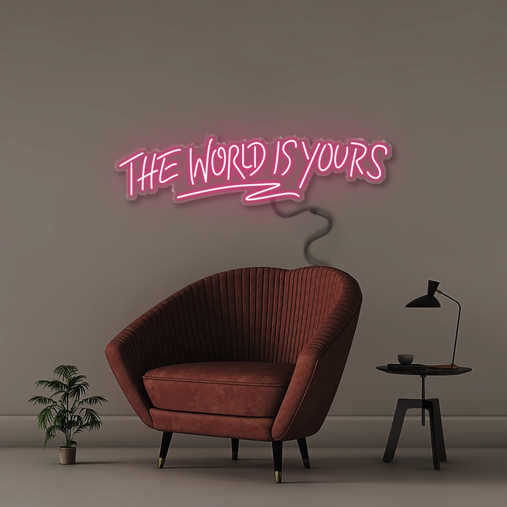 The world is yours - Neonific - LED Neon Signs - 30" (76cm) - Pink