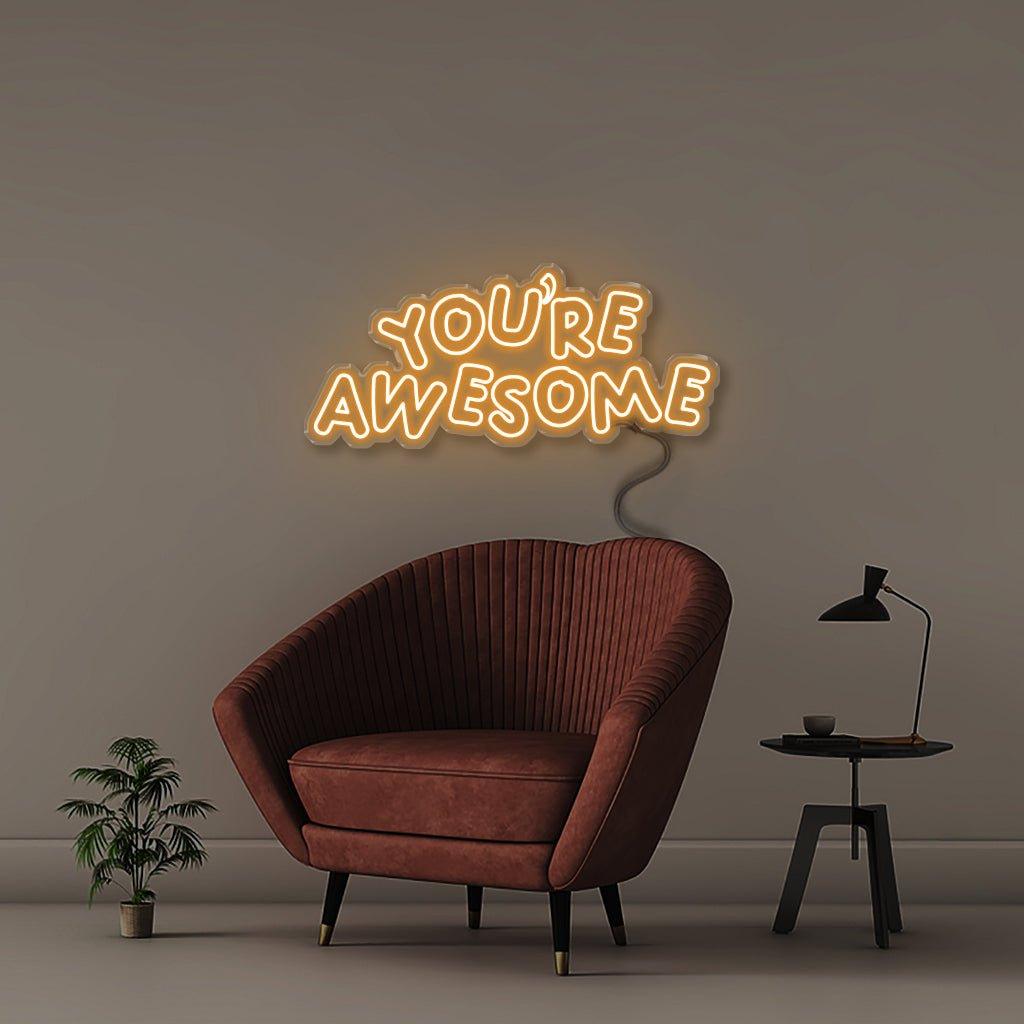 You're awesome 2 - Neonific - LED Neon Signs - 36" (91cm) - Orange